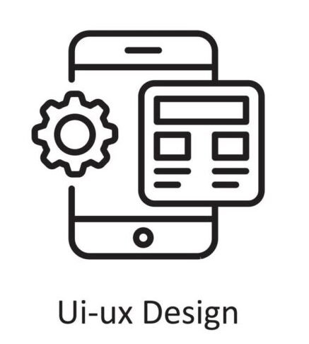 ui ux design outline icon design illustration design and development symbol on white background eps 10 file vector